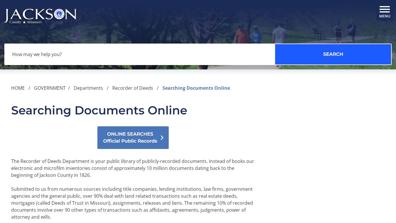 Searching Documents Online - Jackson County MO